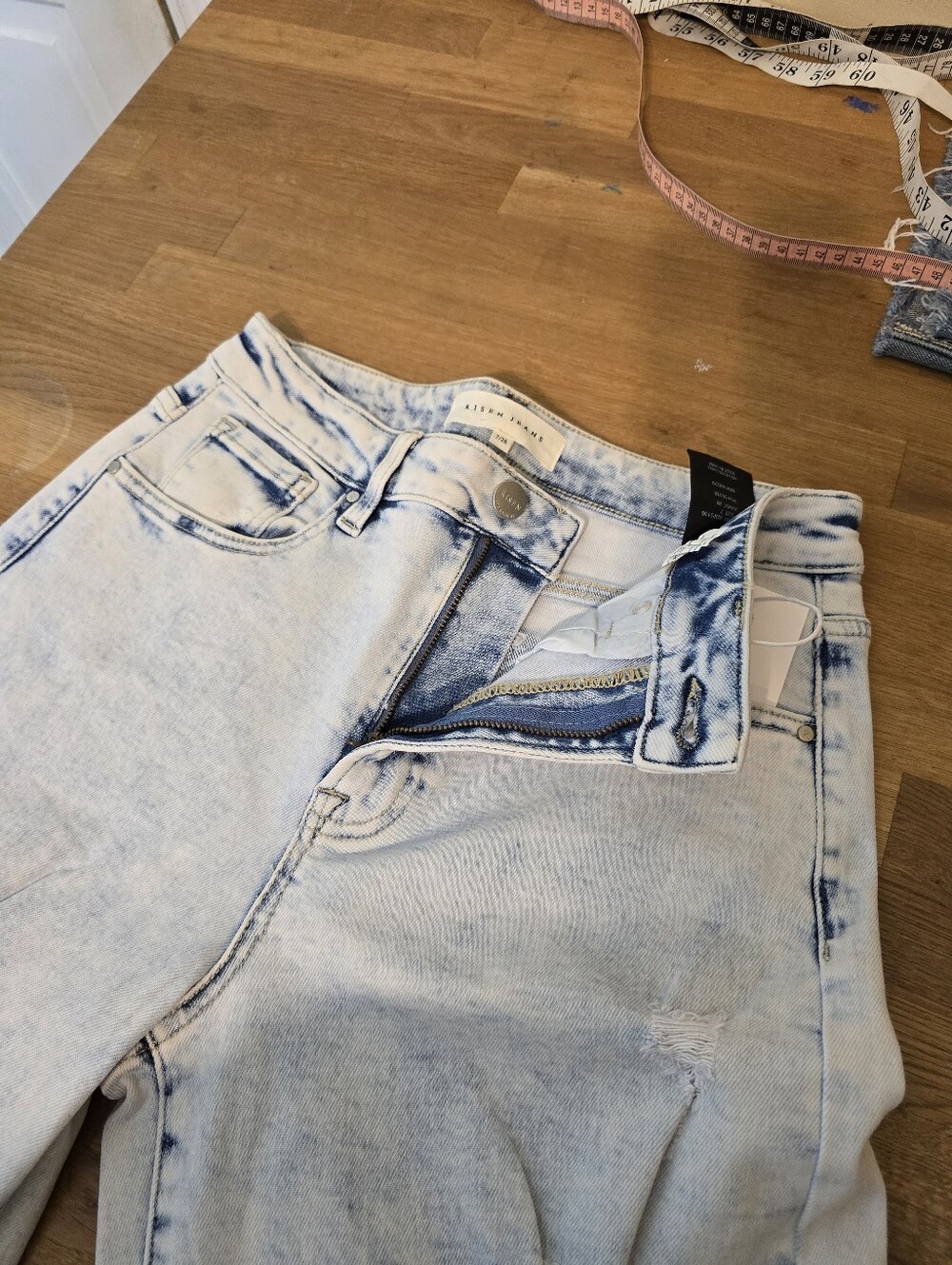 LAST PAIR! Risen Georgia Light Wash Wide Leg Long Tall Jeans 7/28 NWT - Picture 10 of 14